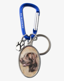 Chocolate Lab Cameo Carabiner Keychain - Labrador Retriever, HD Png Download, Free Download