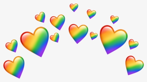 #emojis #emoji #coeur #hearts #coeurs #png #coeurpng - Rainbow Heart Emoji Crown, Transparent Png, Free Download