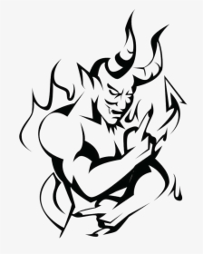 Satanism Symbol Satan Signs - Demonio Blanco Y Negro, HD Png Download, Free Download