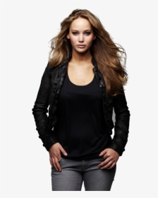 Jennifer Lawrence Png Download Image - Jennifer Lawrence Leather Jacket, Transparent Png, Free Download