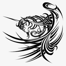 Gorgeous Tribal Style Unicorn With Huge Pegasus Wings - Tribal Designs, HD Png Download, Free Download