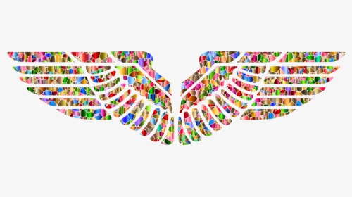 Polychromatic Tiled Eagle Wings Clip Arts - Silueta De Alas Png, Transparent Png, Free Download