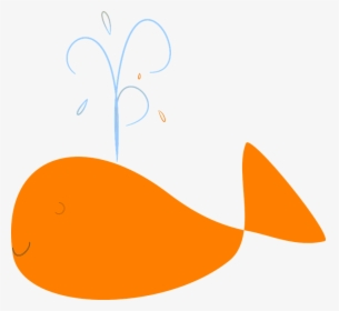 Whale, Happy, Splash, Orange, Water, Smile - Water Fountain Cartoon, HD Png Download, Free Download