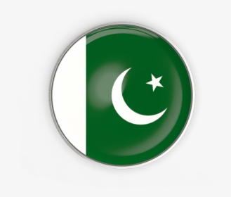 Round Button With Metal Frame - Pakistan Flag Circle Png, Transparent Png, Free Download