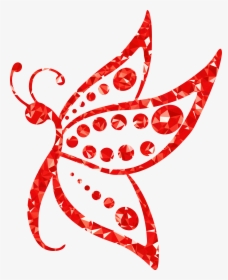 Ruby Spotted Butterfly Clip Arts - Red Butterfly Png Transparent, Png Download, Free Download