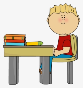 Boy Sitting At Desk Clipart, HD Png Download, Free Download