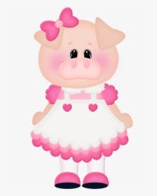 Transparent Cute Pigs Clipart - Girl Pig Clipart, HD Png Download, Free Download