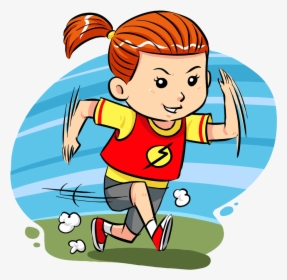 Running Cartoon Clip Art Girl Transprent Png - Girl Running Fast Clipart, Transparent Png, Free Download