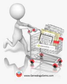 Getting The Most Out Of Ancestry - Stick Figures Shopping Cart, HD Png Download, Free Download