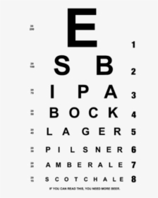 Beer Eye Chart - Cool Text Graphic Design, HD Png Download, Free Download
