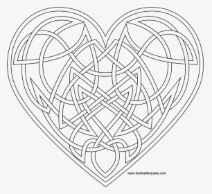 Knotwork Heart Coloring Page Also Available As A Transparent - Coloring Pages Celtic Heart, HD Png Download, Free Download