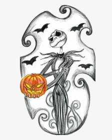 Jack Skellington Halloween Nightmare Before Christmas - Nightmare Before Christmas Tattoo Design, HD Png Download, Free Download