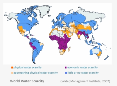 World Map Water Scarcity 2017, HD Png Download, Free Download