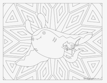 Adult Pokemon Coloring Page Mantine - Mantine Pokemon Adult Colouring Pages, HD Png Download, Free Download