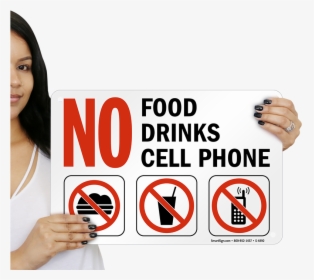 No Food Drinks Cell Phone Property Sign - No Food Drinks Cell Phone, HD Png Download, Free Download