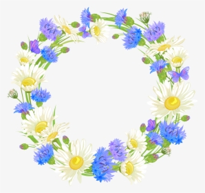 Field Flowers Wreath Png - Flores Y Mariposas Imagenes, Transparent Png, Free Download