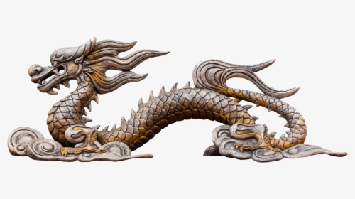 Transparent Oriental Dragon Clipart - Sculpture Chinese Dragon Statue, HD Png Download, Free Download