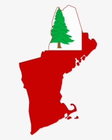 Flag Map Of New England - New England Region In Usa, HD Png Download, Free Download