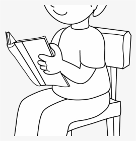 Child Sitting On Chair Clipart - Sitting Black And White Clipart, HD Png Download, Free Download
