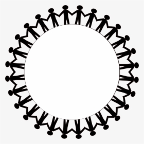 Children Holding Hands Black And White Clipart Images - People Holding Hands Circle, HD Png Download, Free Download
