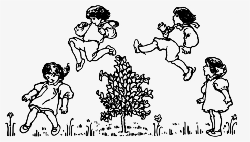 Clip Art Jumping Kids And White - Jump Clipart Black And White Png, Transparent Png, Free Download