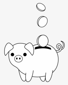 Transparent Bank Clipart - Piggy Bank Drawing Cute, HD Png Download, Free Download