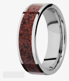 Men"s Cobalt Chrome Red Dinosaur Bone Inlay Ring - Titanium Ring, HD Png Download, Free Download