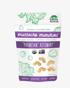 Mustache Munchies "parmesan Rosemary - Green Mustache, HD Png Download, Free Download