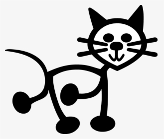 Stick Family Decals - Stick Figure Cat Png, Transparent Png, Free Download