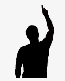 Transparent Png Man Arms Up - Person With Hand Up Silhouette, Png Download, Free Download