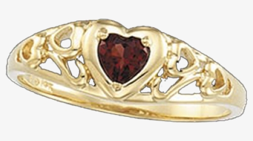 Garnet Heart Gold Ring - Pre-engagement Ring, HD Png Download, Free Download