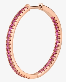 Large Ruby Inside Out Hoop Earring - Bangle, HD Png Download, Free Download