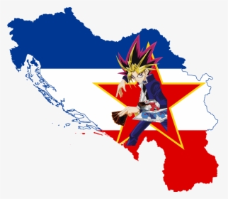 Yugoslavia Map With Flag, HD Png Download, Free Download