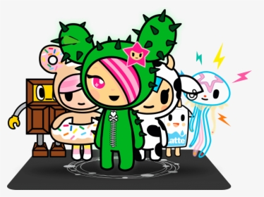 Tokidoki Characters And The Ecomi Secure Wallet - Tokidoki Transparent, HD Png Download, Free Download