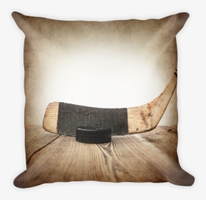 Vintage Hockey Stick And Puck Square Pillow - Pillow, HD Png Download, Free Download