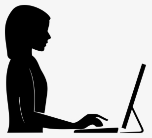 Female Silhouette Computer Icons Clip Art - Woman Computer Silhouette, HD Png Download, Free Download