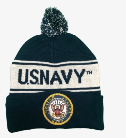 36251 - U - S - Navy Knit Beanie Hat With Pom Pom - - Us Navy Beanie, HD Png Download, Free Download