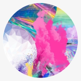 Polygon Splatter Ink Paint Cloud Paink Holo Rainbow - Circle, HD Png Download, Free Download