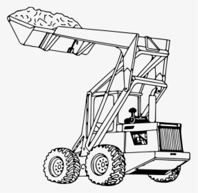 John Deere Tractor Loader Coloring Book Heavy Machinery - Black And White Construction Equipment Clipart, HD Png Download, Free Download