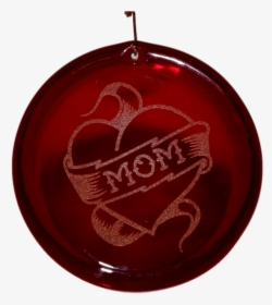 Mom Tattoo Suncatcher Etched - Heart, HD Png Download, Free Download