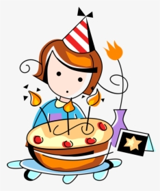 Transparent Birthday Girl Clipart - Girl With Birthday Cake Clipart, HD Png Download, Free Download