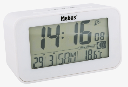 Radio Alarm Clock Digital, Moon Phase, White Mebus - Radio Clock, HD Png Download, Free Download