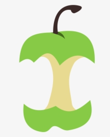 Green Apple Core Cartoon, HD Png Download, Free Download