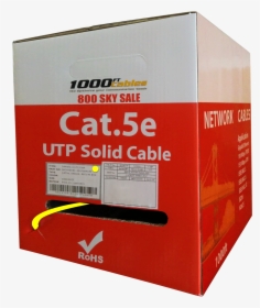 Cat5e Plenum 1000ft Cable - Box, HD Png Download, Free Download