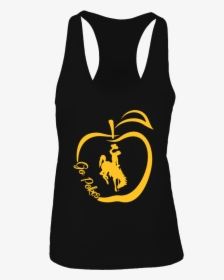 Go Pokes Apple Outline Teacher Wyoming Cowboys Shirt - Crest, HD Png Download, Free Download