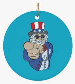 Uncle Wants You Ceramic Circle Tree Ornament - Cartoon, HD Png Download, Free Download