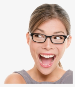 Woman With Glasses Happy, HD Png Download, Free Download