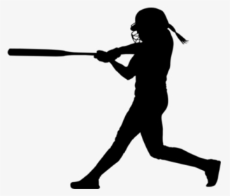 Pin Softball Clipart Transparent - Softball Player Silhouette Hitting, HD Png Download, Free Download