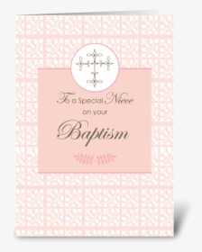 Niece Baptism Pink With Lace And Cross Greeting Card - Greeting Card, HD Png Download, Free Download