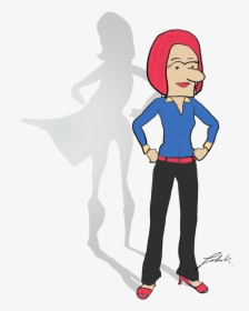Jill Superwoman Shadow1 - Cartoon, HD Png Download, Free Download